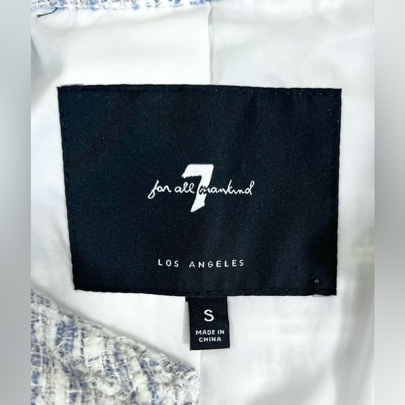 7 FOR ALL MANKIND Tweed Shacket Oversized Fringe Cowgirl Streetwear Preppy S - Picture 5 of 11